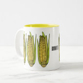 Tasse 2 Couleurs Illustration de dessin sur le maïs (Devant gauche)