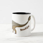 Tasse 2 Couleurs Illustration de dinosaure blindé Ankylosaurus (Devant droit)
