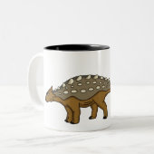 Tasse 2 Couleurs Illustration de dinosaure blindé Ankylosaurus (Devant gauche)