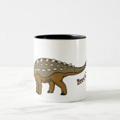 Tasse 2 Couleurs Illustration de dinosaure blindé Ankylosaurus (Centre)
