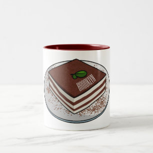 Tasse 2 Couleurs Illustration de gâteau de Tiramisu