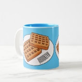 Tasse 2 Couleurs Illustration de gaufre (Devant gauche)