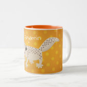 Tasse 2 Couleurs Illustration de gecko mignon marron (Devant droit)
