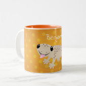 Tasse 2 Couleurs Illustration de gecko mignon marron (Devant gauche)