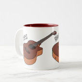 Tasse 2 Couleurs Illustration de guitare acoustique (Devant gauche)