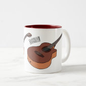 Tasse 2 Couleurs Illustration de guitare acoustique (Devant droit)