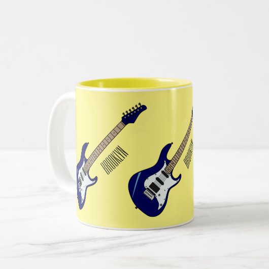 Tasse 2 Couleurs Illustration de guitare électrique (Devant gauche)
