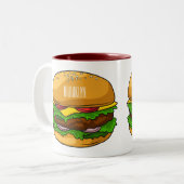 Tasse 2 Couleurs Illustration de Hamburger (Devant gauche)