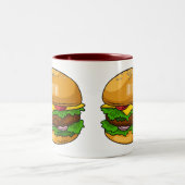 Tasse 2 Couleurs Illustration de Hamburger (Centre)