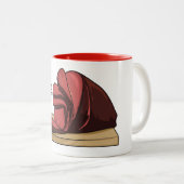 Tasse 2 Couleurs Illustration de jambon (Devant droit)