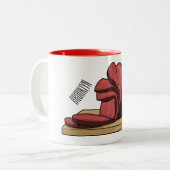 Tasse 2 Couleurs Illustration de jambon (Devant gauche)
