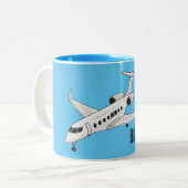Tasse 2 Couleurs Illustration de jet privé (Devant gauche)