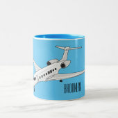 Tasse 2 Couleurs Illustration de jet privé (Centre)
