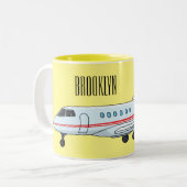 Tasse 2 Couleurs Illustration de jet privé (Devant gauche)