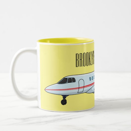 Tasse 2 Couleurs Illustration de jet privé (Gauche)