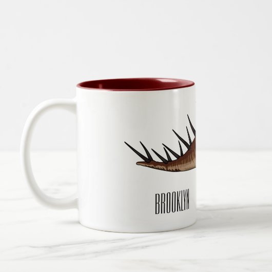 Tasse 2 Couleurs Illustration de Kentrosaurus (Gauche)