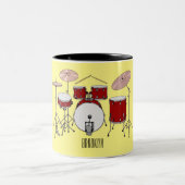 Tasse 2 Couleurs Illustration de kit de batterie (Centre)