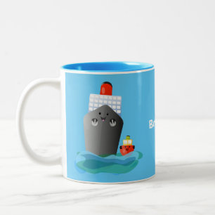 Tasse 2 Couleurs Illustration de la caricature de remorqueur de paq