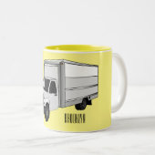 Tasse 2 Couleurs Illustration de la caricature du camion-boîte (Devant droit)