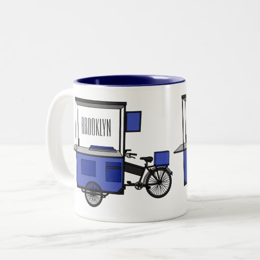 Tasse 2 Couleurs Illustration de la charrette alimentaire (Devant gauche)