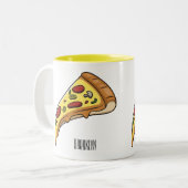 Tasse 2 Couleurs Illustration de la pizza (Devant gauche)