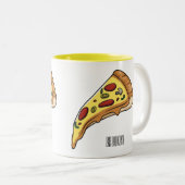Tasse 2 Couleurs Illustration de la pizza (Devant droit)