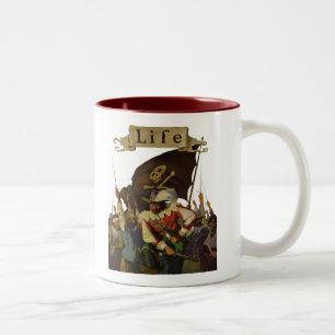 Tasse 2 Couleurs Illustration de la vie vintage des pirates