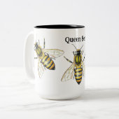 Tasse 2 Couleurs Illustration de l'abeille royale (Devant gauche)