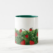 Tasse 2 Couleurs Illustration de l'aquarelle du champ de fraises (Centre)