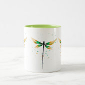 Tasse 2 Couleurs Illustration de l'aquarelle mignonne du libellule (Centre)