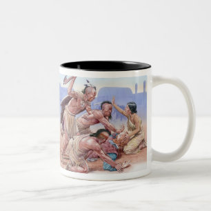 Tasse 2 Couleurs Illustration de l'attaque d'Indiens d'Amerique