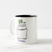 Tasse 2 Couleurs Illustration de lave-linge mignonne (Devant gauche)