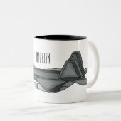 Tasse 2 Couleurs Illustration de l'avion de chasse (Devant droit)