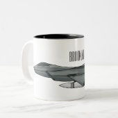 Tasse 2 Couleurs Illustration de l'avion de chasse (Devant gauche)