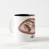 Tasse 2 Couleurs Illustration de l'éclair de chocolat (Devant gauche)