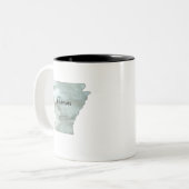 Tasse 2 Couleurs Illustration de l'État de l'Arkansas (Devant gauche)