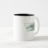 Tasse 2 Couleurs Illustration de l'État de l'Iowa (Devant droit)