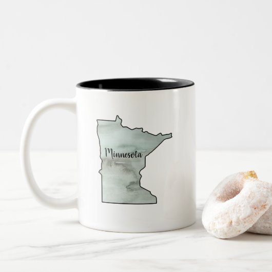 Tasse 2 Couleurs Illustration de l'état du Minnesota (Avec donut)