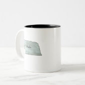 Tasse 2 Couleurs Illustration de l'État du Nebraska (Devant gauche)