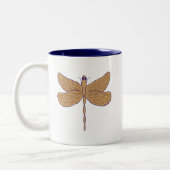 Tasse 2 Couleurs Illustration de libellule violet et tan (Gauche)