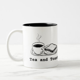 Tasse 2 Couleurs Illustration de ligne dessinée à la main de thé et