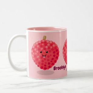 Tasse 2 Couleurs Illustration de litchee rose mignon