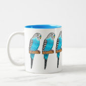 Tasse 2 Couleurs Illustration de l'oiseau bleu budgerigar (Gauche)