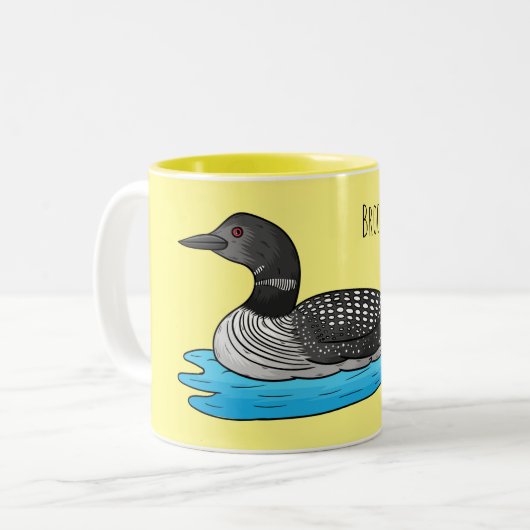Tasse 2 Couleurs Illustration de Loon bird (Devant gauche)