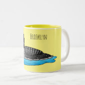 Tasse 2 Couleurs Illustration de Loon bird (Devant droit)