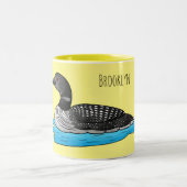 Tasse 2 Couleurs Illustration de Loon bird (Centre)