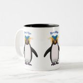 Tasse 2 Couleurs Illustration de mignon macaroni pingouin (Devant gauche)