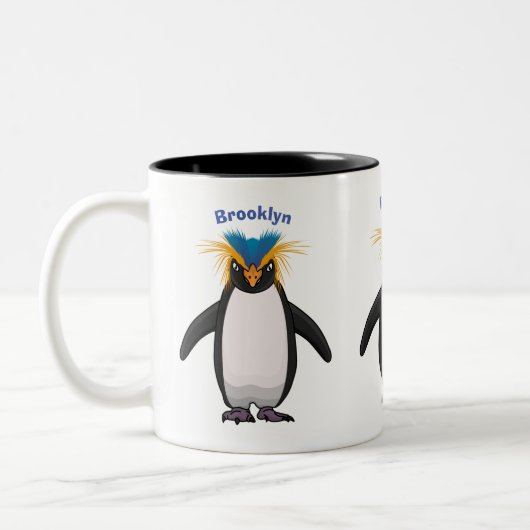 Tasse 2 Couleurs Illustration de mignon macaroni pingouin (Gauche)