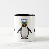 Tasse 2 Couleurs Illustration de mignon macaroni pingouin (Centre)