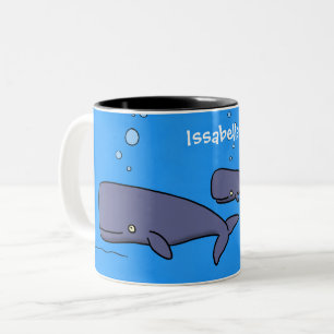 Tasse 2 Couleurs Illustration de mignonne migratrice de baleines à